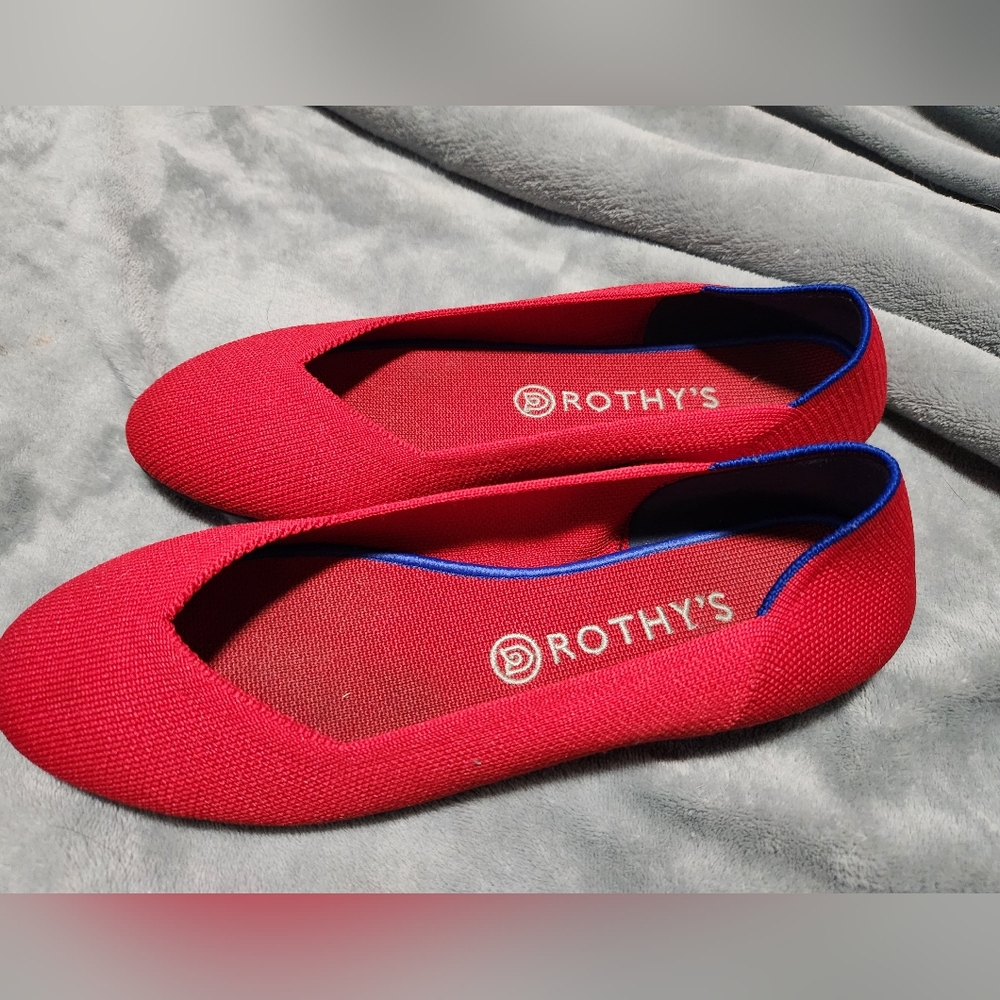 Rothys Red Flats ballet style comfy  10.5